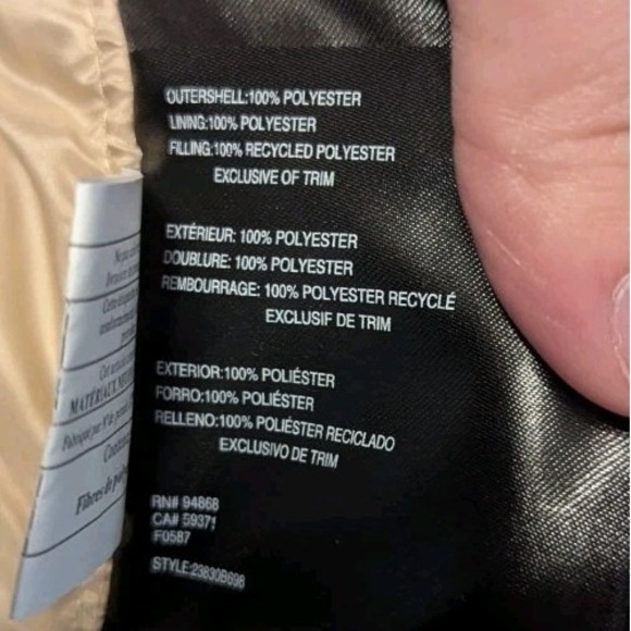 Bernardo Women's Hooded Puffer Long Coat Jacket Cream Beige Eggshell Size 2XL - Picture 14 of 16